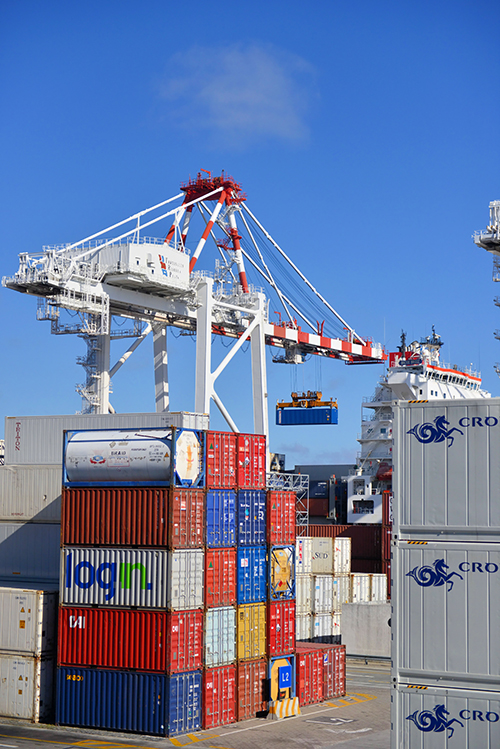 Image of container crane in a port